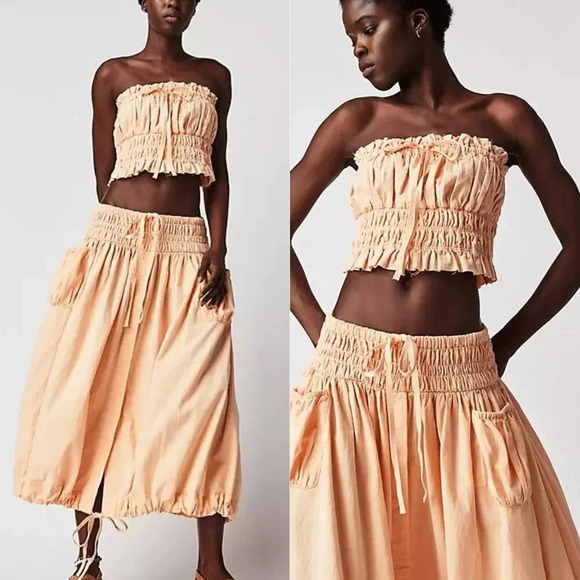 New! Free People Free-est All The Things Tube Crop Top / Skirt Set 21990 - Picture 1 of 11